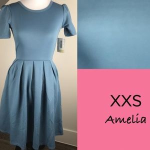 Light Blue Amelia Dress size XXS LuLaRoe